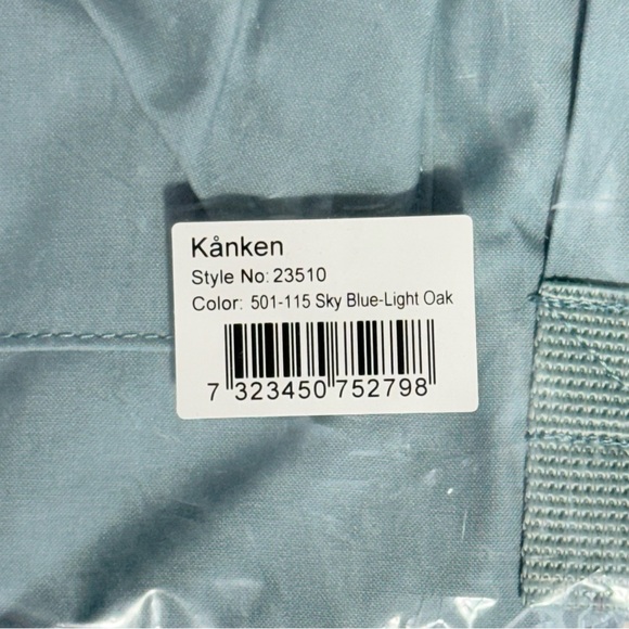 Fjallraven Kanken Original Backpack, Sky Blue / Light Oak, NWT - Picture 6 of 6